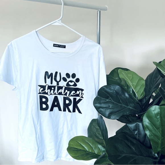 🌸3 for $30  🐶My Children Bark  T-SHIRT🐶Size L dog lovers women Summer Top - Picture 7 of 8